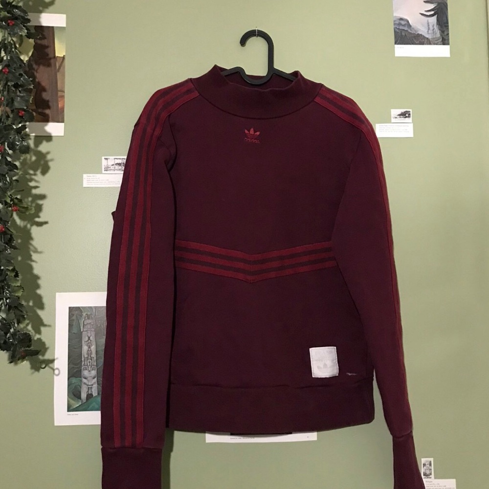 Dark Red Adidas Crewneck